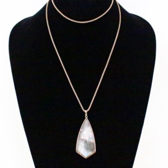 Kendra Scott Mother of Pearl 34" necklace 14K Gold Plate over Brass NWOT - Picture 1 of 4